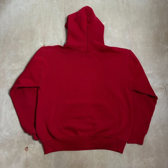 Vintage Russell Athletic Size Medium Fresno State Bulldogs Red Hoodie Sweatshirt - Picture 5 of 5